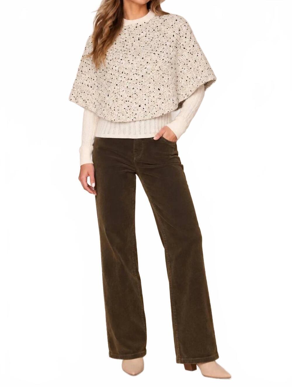 NEW DEMOCRACY metallic speckled sweater capelet in gray multicolor